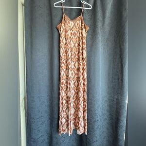 Xhilaration Orange Tan Halter Maxi Dress Resort Wear